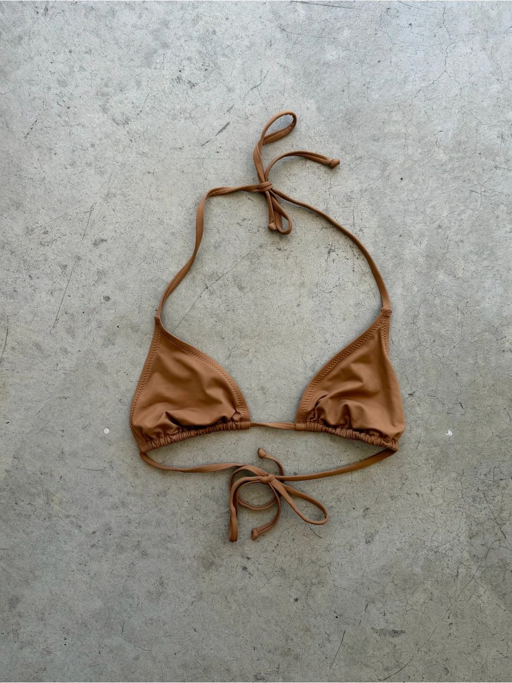 Brown SKIMS Triangle Bikini Top